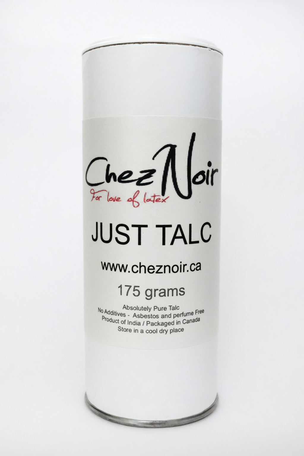 One bottle of talcum powder, a latex dressing aid.