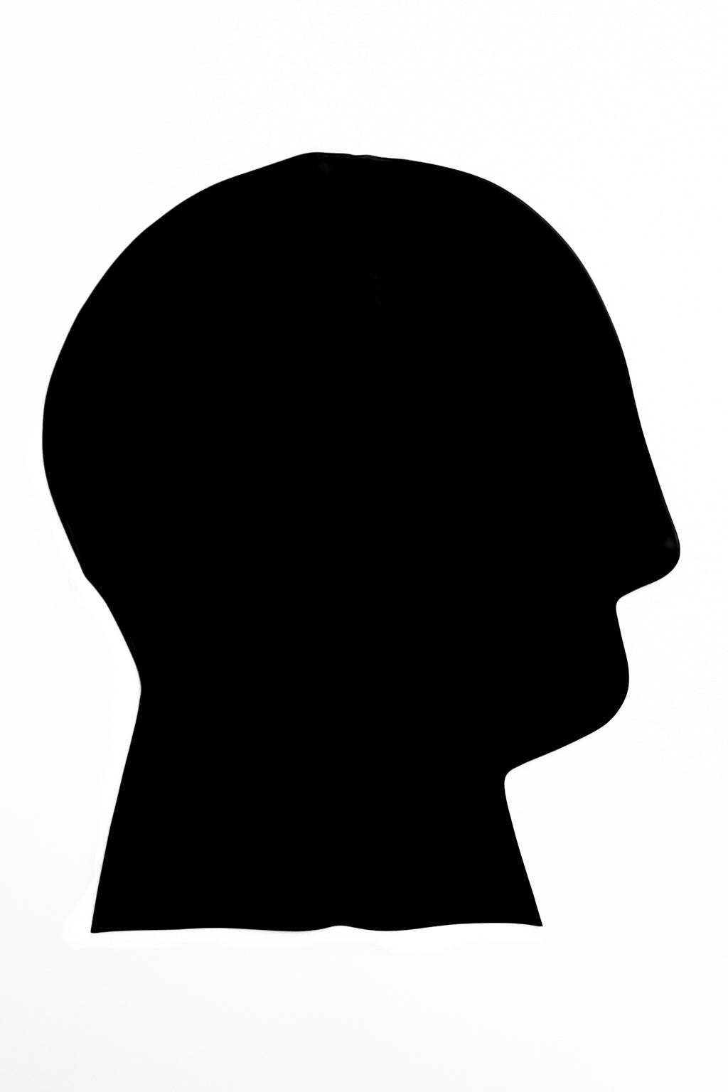 A full face latex hood in black.